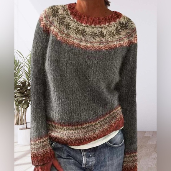 boutique Sweaters - New Fair Isle sweater long sleeve women’s large 12 14